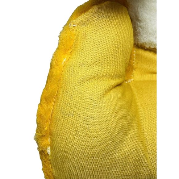 22" Carnival Plush Large Classic Orange White Hard Cuddly Dog & Bow Rare Vintage - Picture 10 of 12